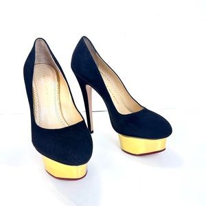 CHARLOTTE OLYMPIA DOLLY Suede Pumps